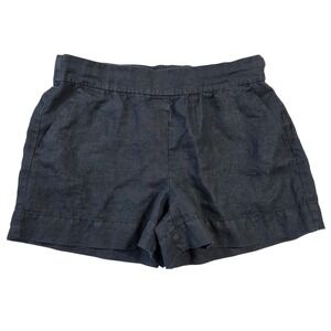 Daily Ritual‎ Womens Linen Shorts Black Size 14 Resort Beach Casual Minimalist